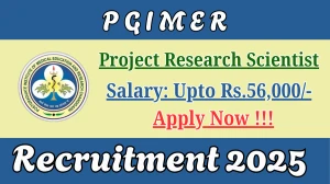 PGIMER Project Research Scientist Recruitment 2025 - Apply Offline