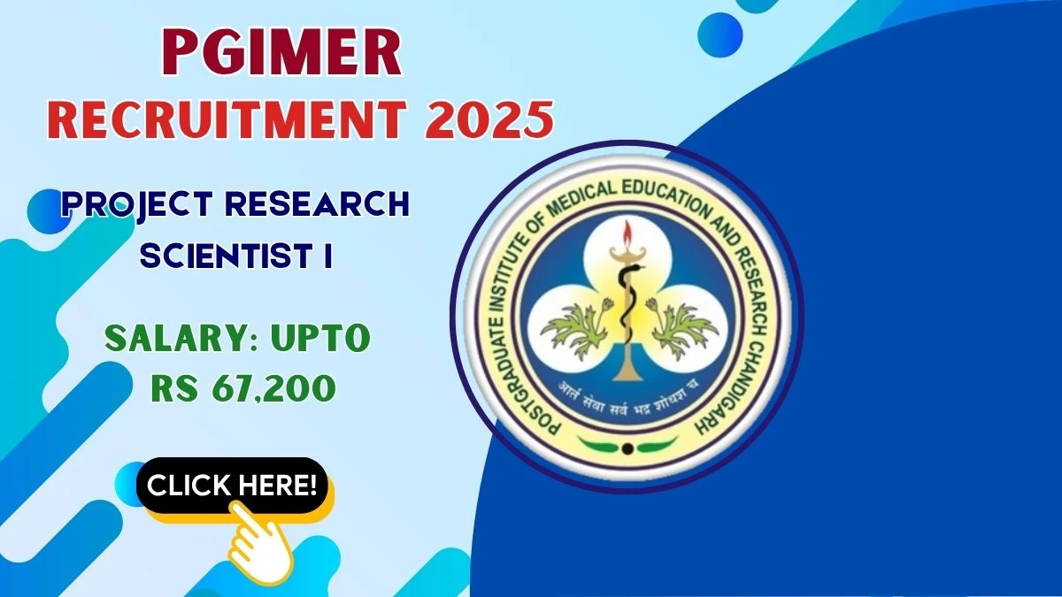 PGIMER Project Research Scientist Recruitment 2025 - Apply Online