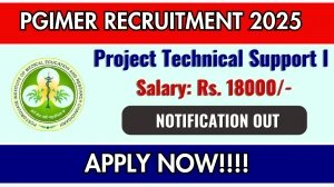 PGIMER Project Technical Support I Recruitment 2025 - Apply Offline for 01 Posts PGIMER Project Technical Support I Recruitment 2025 - Apply Offline for 01 Posts