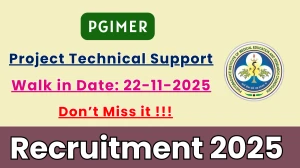 PGIMER Project Technical Support II Recruitment 2025 – Walk in