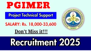 PGIMER Project Technical Support Recruitment 2025 - Apply Online for 02 Posts PGIMER Project Technical Support Recruitment 2025 - Apply Online for 02 Posts