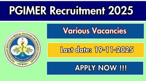 PGIMER Recruitment 2025 - Apply Offline for Research Officer II, Research Associate Posts