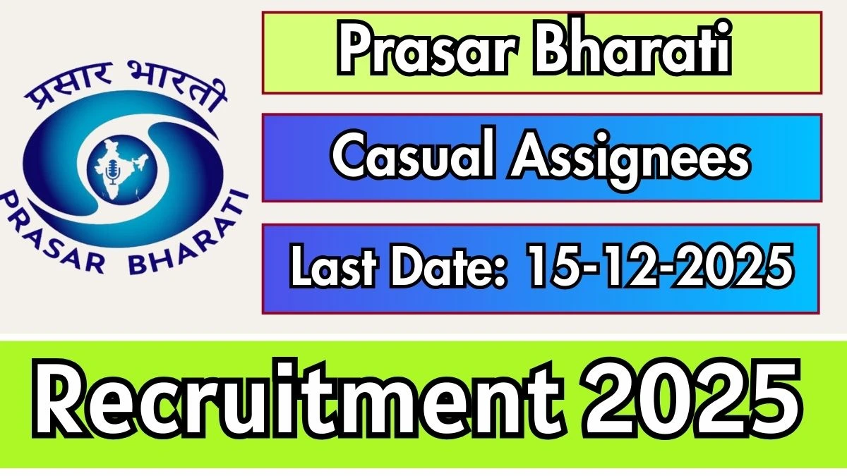 Prasar Bharati Casual Assignees Recruitment 2025 - Apply Online