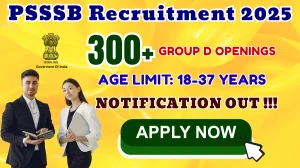 PSSSB Group D Recruitment 2026 - Apply Online for 406 Posts PSSSB Group D Recruitment 2026 - Apply Online for 406 Posts