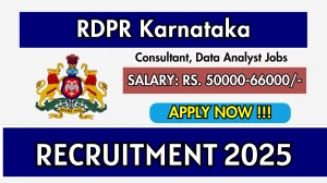 RDPR Karnataka Recruitment 2025 - Apply Online for 05 Consultant, Data Analyst Posts RDPR Karnataka Recruitment 2025 - Apply Online for 05 Consultant, Data Analyst Posts