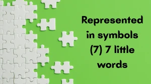 Represented in symbols 7 Little Words 7 letters Answer