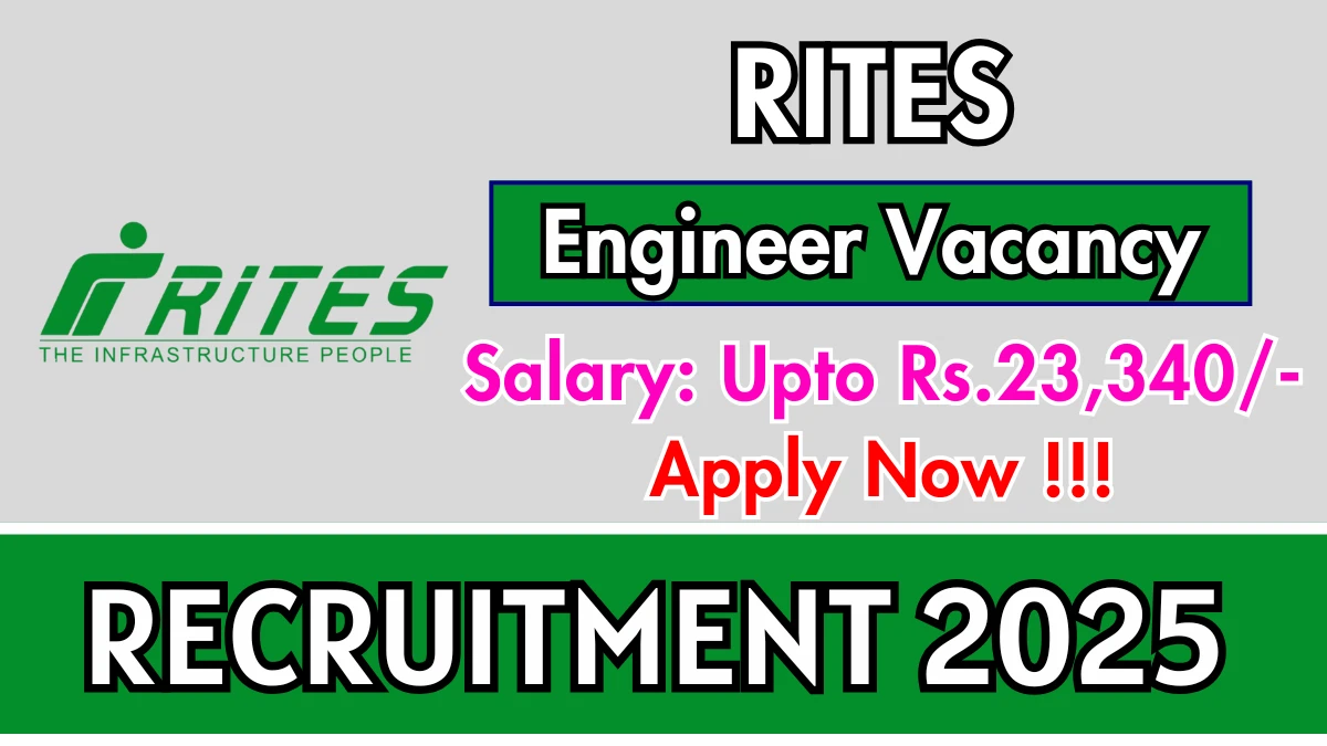 RITES Engineer Recruitment 2025 - Apply Online