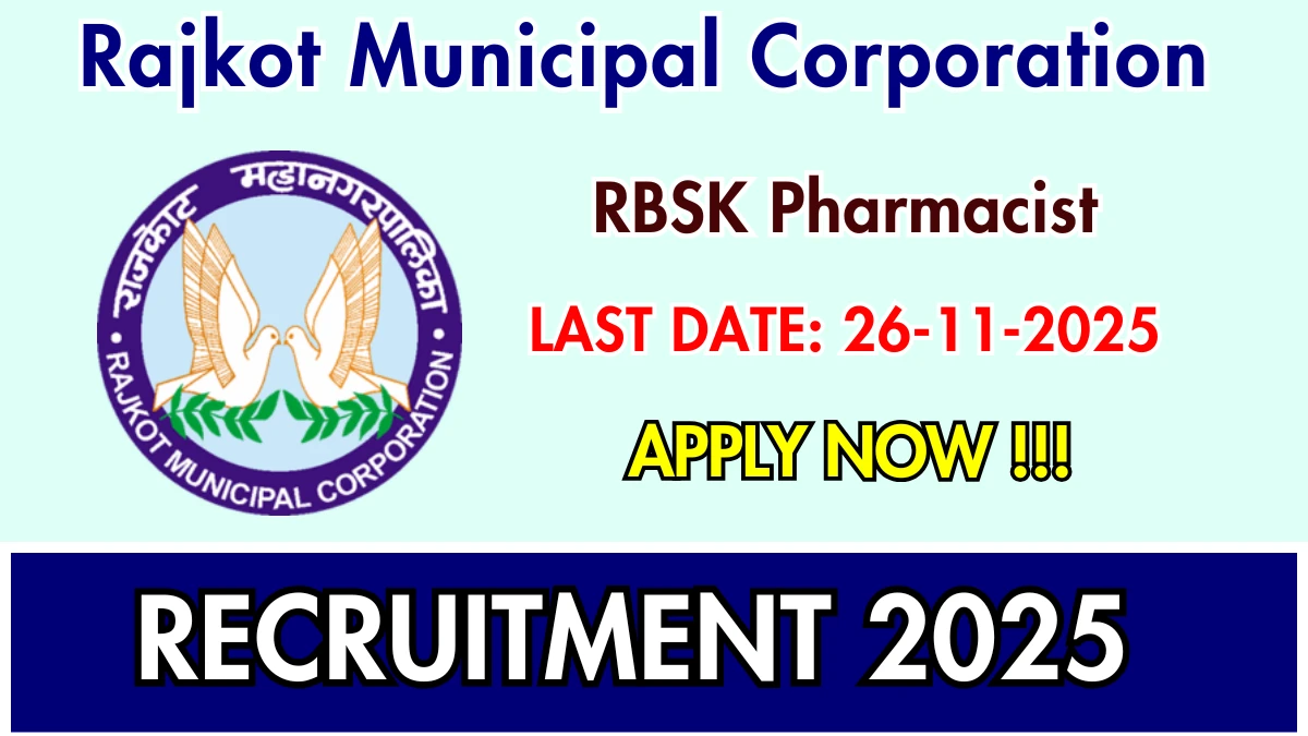RMC RBSK Pharmacist Recruitment 2025 - Apply Online
