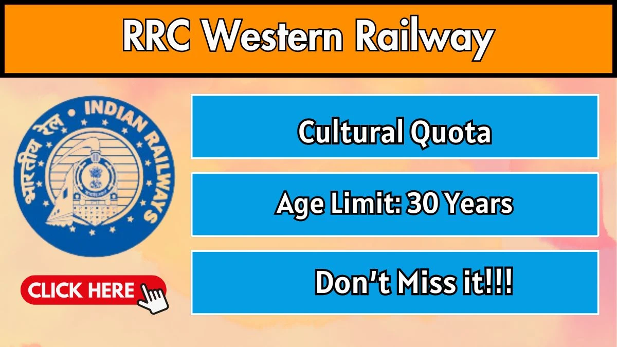 RRC Western Railway Cultural Quota Recruitment 2025 - Apply Online for 02 Posts