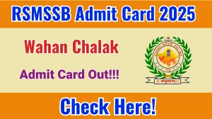 RSMSSB Wahan Chalak Admit Card 2025 Released – Download Now