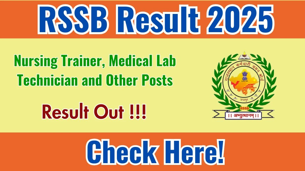 RSSB (NHM) Paramedical Staff Exam Result 2025 OUT (Direct Link) - Download Scorecard @rssb.rajasthan.gov.in