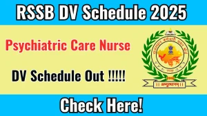 RSSB Psychiatric Care Nurse DV Schedule 2025 Released @ rssb.rajasthan.gov.in