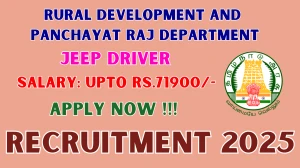 Rural Development and Panchayat Raj Department Jeep Driver Recruitment 2025 – Apply Offline
