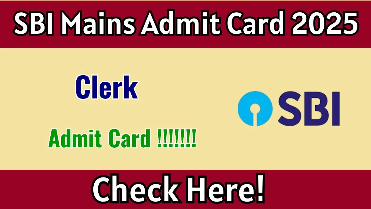 SBI Clerk Mains Admit Card 2025: Download Hall Ticket at sbi.bank.in