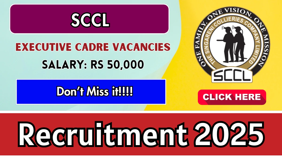 SCCL Executive Cadre Recruitment 2025 - Apply Online for 82 Assistant Engineer, Junior Engineer and Other Posts