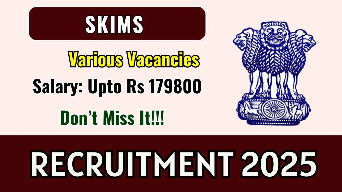 SKIMS Recruitment 2025 – Apply Online for 29 Senior Research Officer, Casualty Medical Officer and Other Posts
