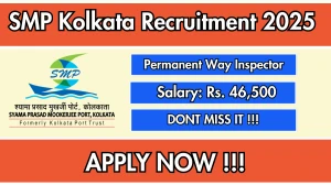 SMP Kolkata Permanent Way Inspector Recruitment 2025 - Apply Offline for 01 Posts SMP Kolkata Permanent Way Inspector Recruitment 2025 - Apply Offline for 01 Posts