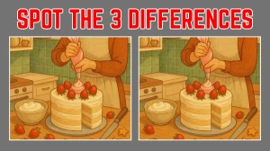 Spot the Difference: Can you spot 3 differences between the two images in 12 sec...