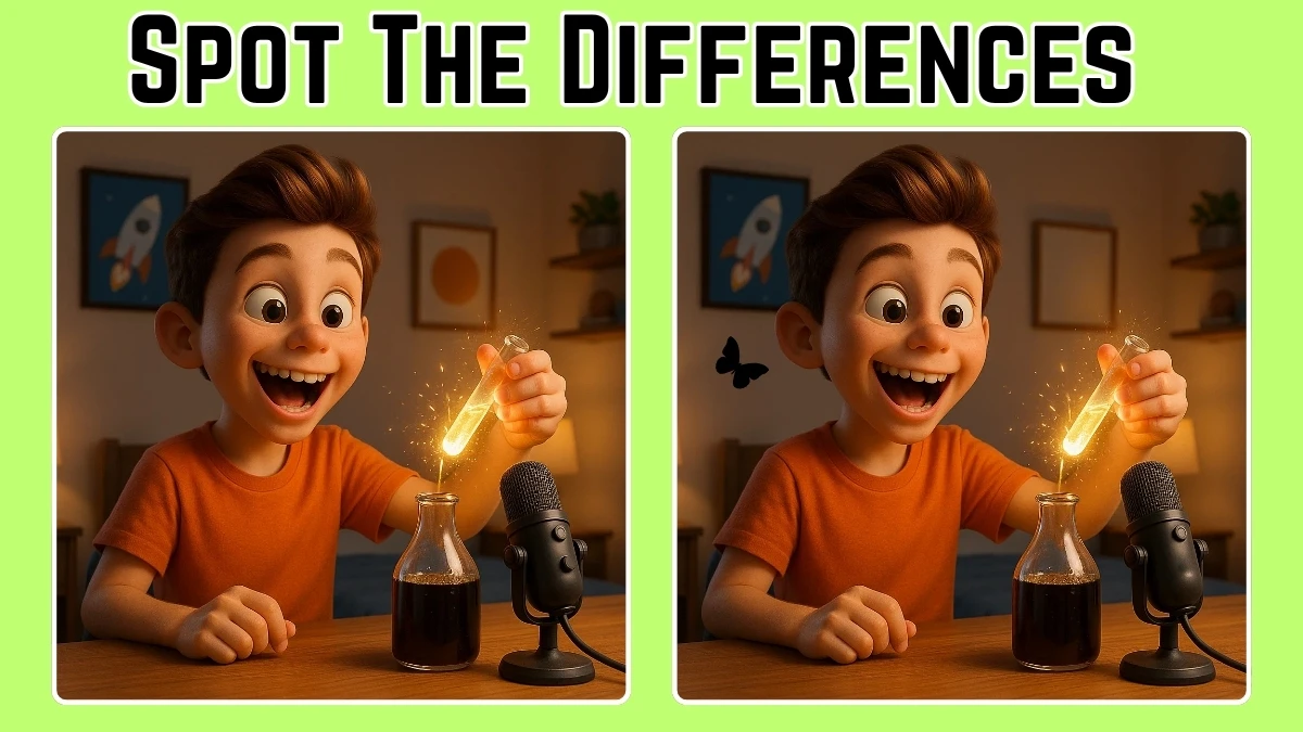 Spot The Difference: Can you spot 3 differences between the two pictures in 10 Secs