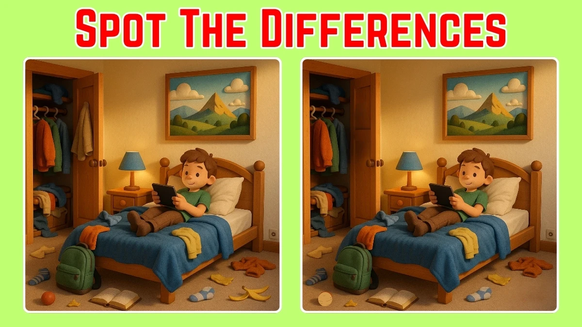 Spot The Difference: Can you spot 3 differences between the two pictures in 10 Secs