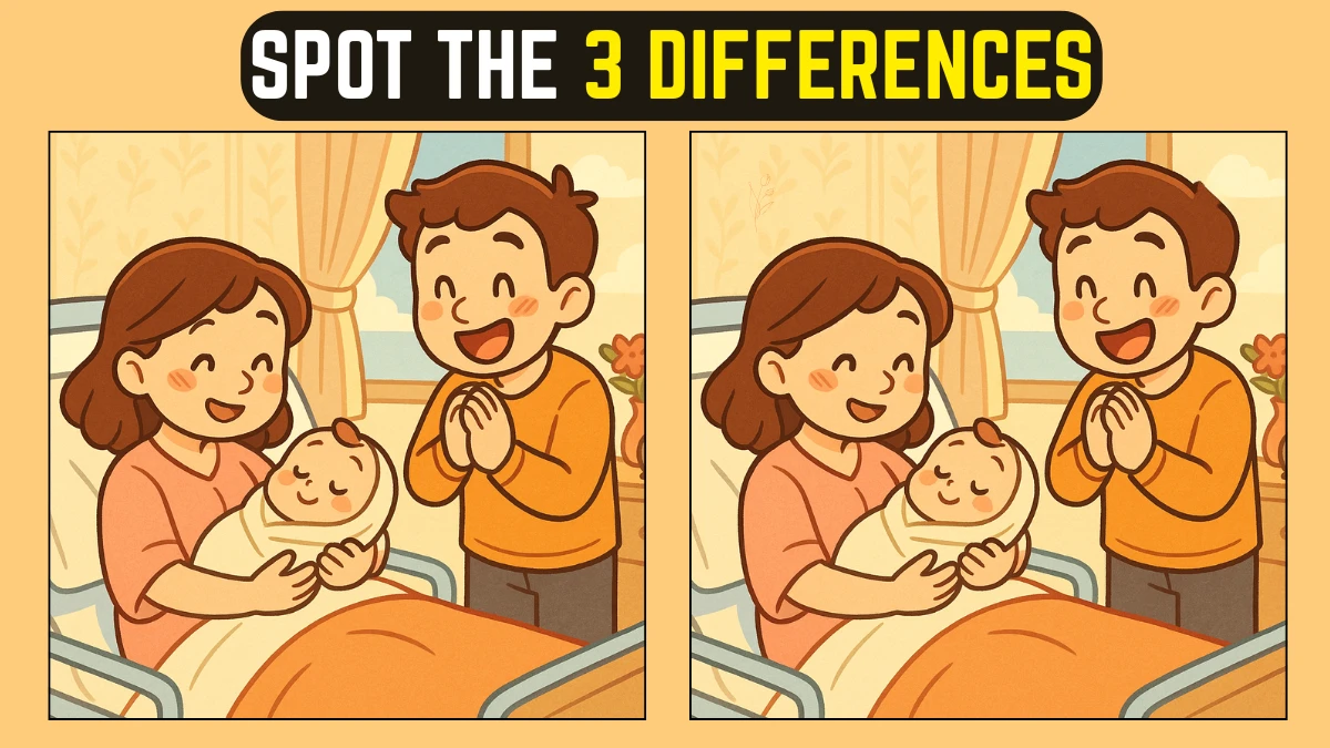 Spot the Difference: Can you Spot the 3 Differences in this Family Image in 10 Secs