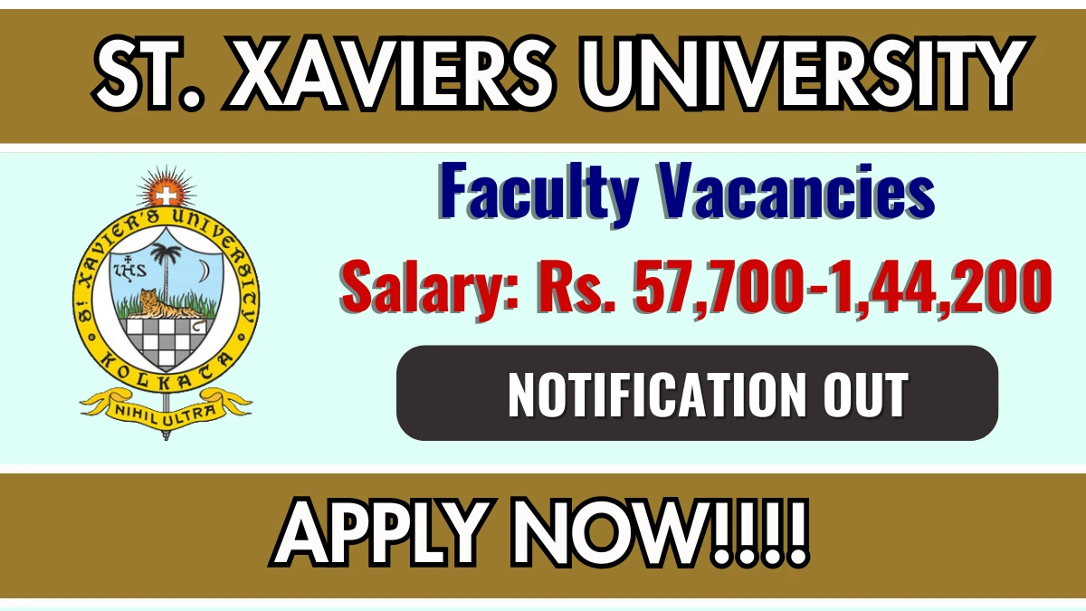 St. Xaviers University Faculty Recruitment 2025 - Apply Online