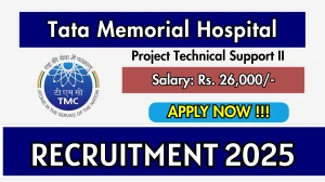 Tata Memorial Hospital Project Technical Support II Recruitment 2025 – Walk in for 01 Posts Tata Memorial Hospital Project Technical Support II Recruitment 2025 – Walk in for 01 Posts