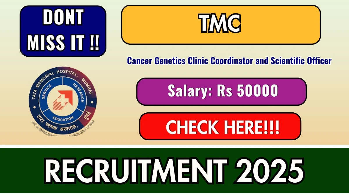 TMC Cancer Genetics Clinic Coordinator and Scientific Officer Recruitment 2025 - Apply Online