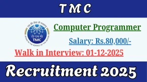 TMC Computer Programmer Recruitment 2025 – Walk in