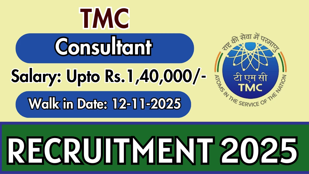 TMC Consultant Recruitment 2025 – Walk in