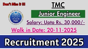 TMC Junior Engineer Recruitment 2025 – Walk in