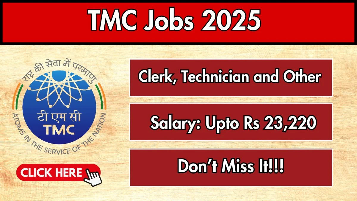 TMC Recruitment 2025 – Walk in for 05 Clerk, Technician and Other Posts