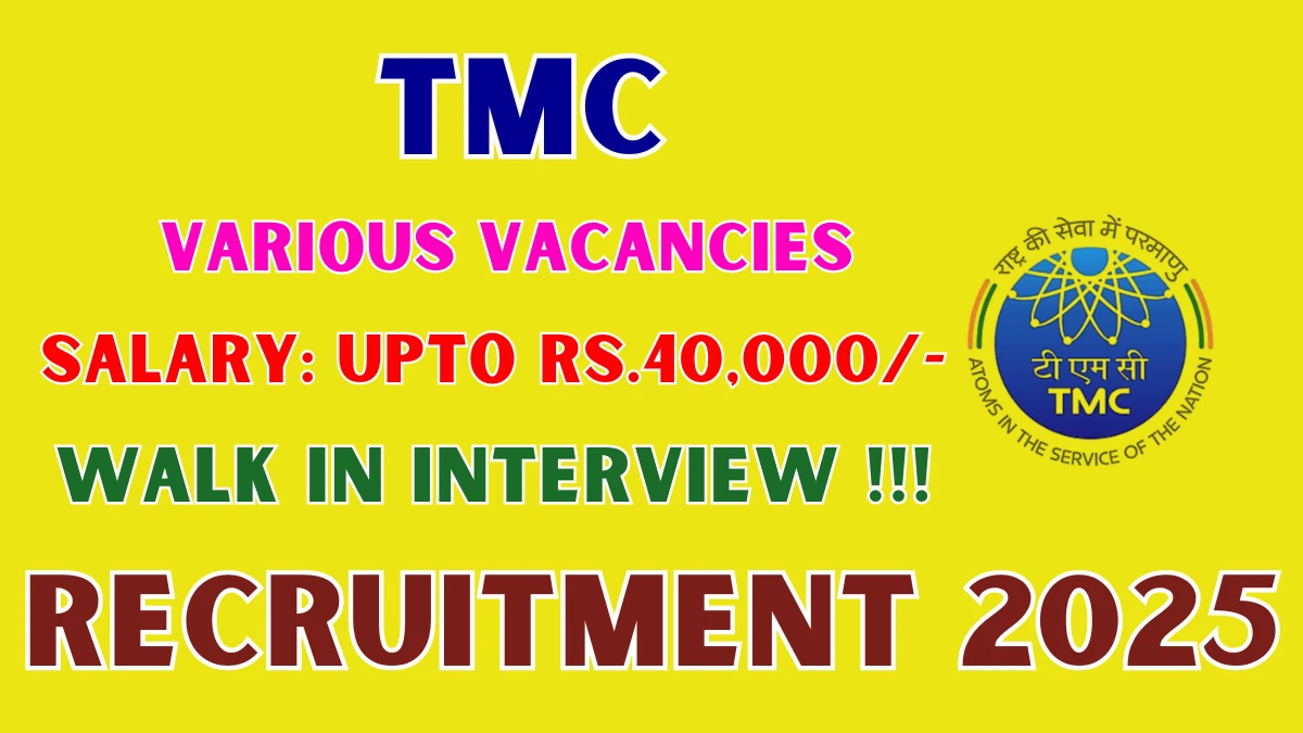 TMC Recruitment 2025 – Walk in for 07 Pharmacist, Technician and More Posts