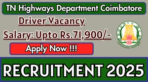TN Highways Department Coimbatore Driver Recruitment 2025 - Apply Offline