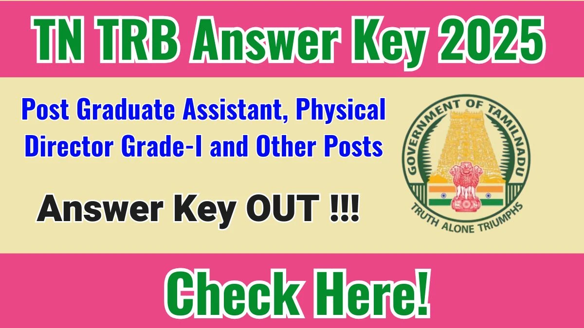 TN TRB PG Final Answer Key 2025 OUT - Download PDF, Response Sheet & Objection Link