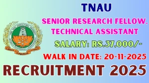 TNAU Recruitment 2025 – Walk in for 03 SRF, Technical Assistant Posts TNAU Recruitment 2025 – Walk in for 03 SRF, Technical Assistant Posts