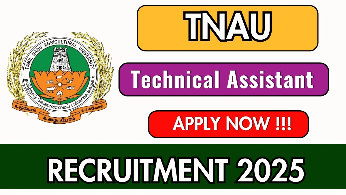 TNAU Technical Assistant Recruitment 2025 – Walk in