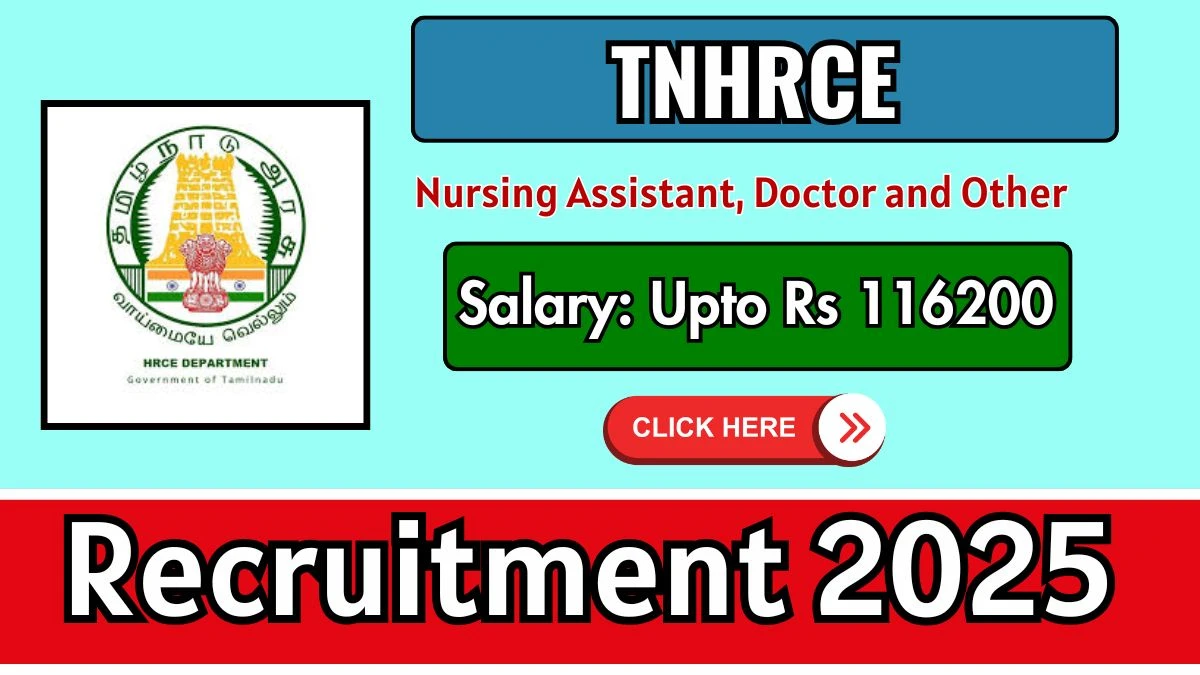 TNHRCE Recruitment 2025 - Apply Offline for 05 Nursing Assistant, Doctor and Other Posts