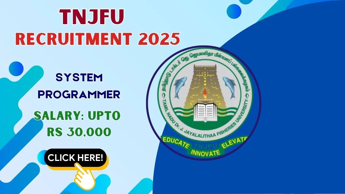 TNJFU System Programmer Recruitment 2025 - Apply Offline