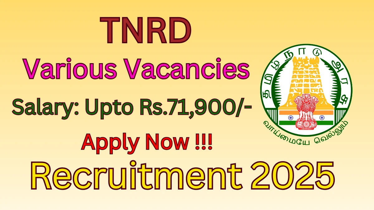 TNRD Recruitment 2025 - Apply Offline for 12 Office Assistant, Night Watchman and More Posts