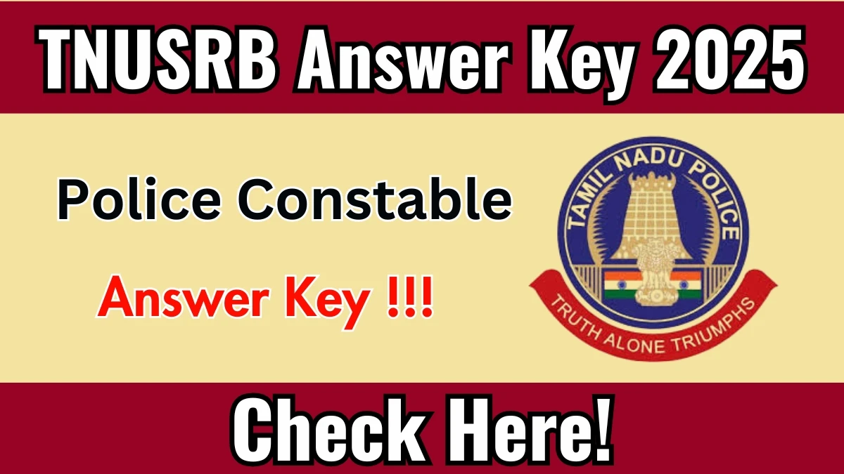 TNUSRB Police Constable Answer Key 2025 – Download Link Here