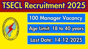 TSECL Manager Recruitment 2025 - Apply Offline for 100 Posts