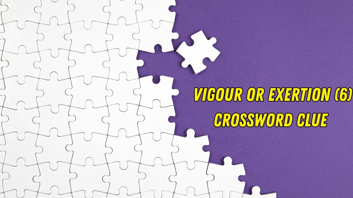 Vigour or exertion Crossword Clue Irish Daily Mail Quick 6 letters Answer