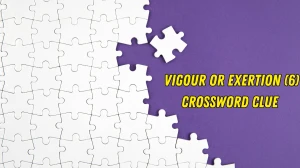 Vigour or exertion Crossword Clue Irish Daily Mail Quick 6 letters Answer