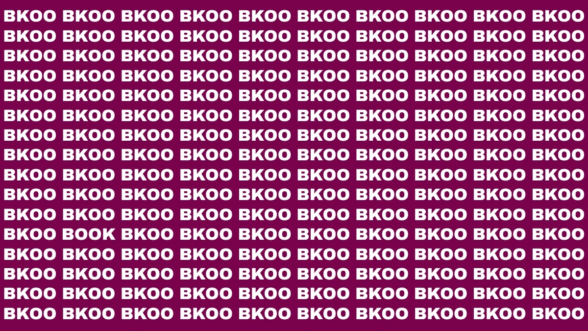 Visual Illusion: Within 5 Seconds Spot the Word BOOK among BKOO