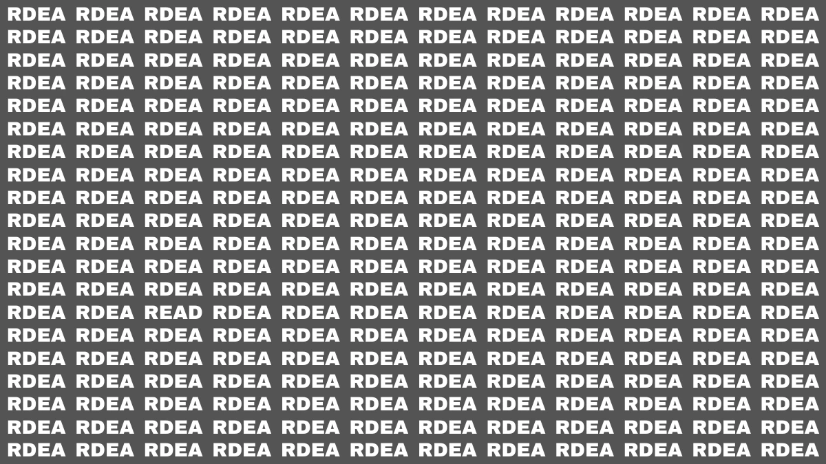 Visual Illusion: Within 5 Seconds Spot the word READ among RDEA