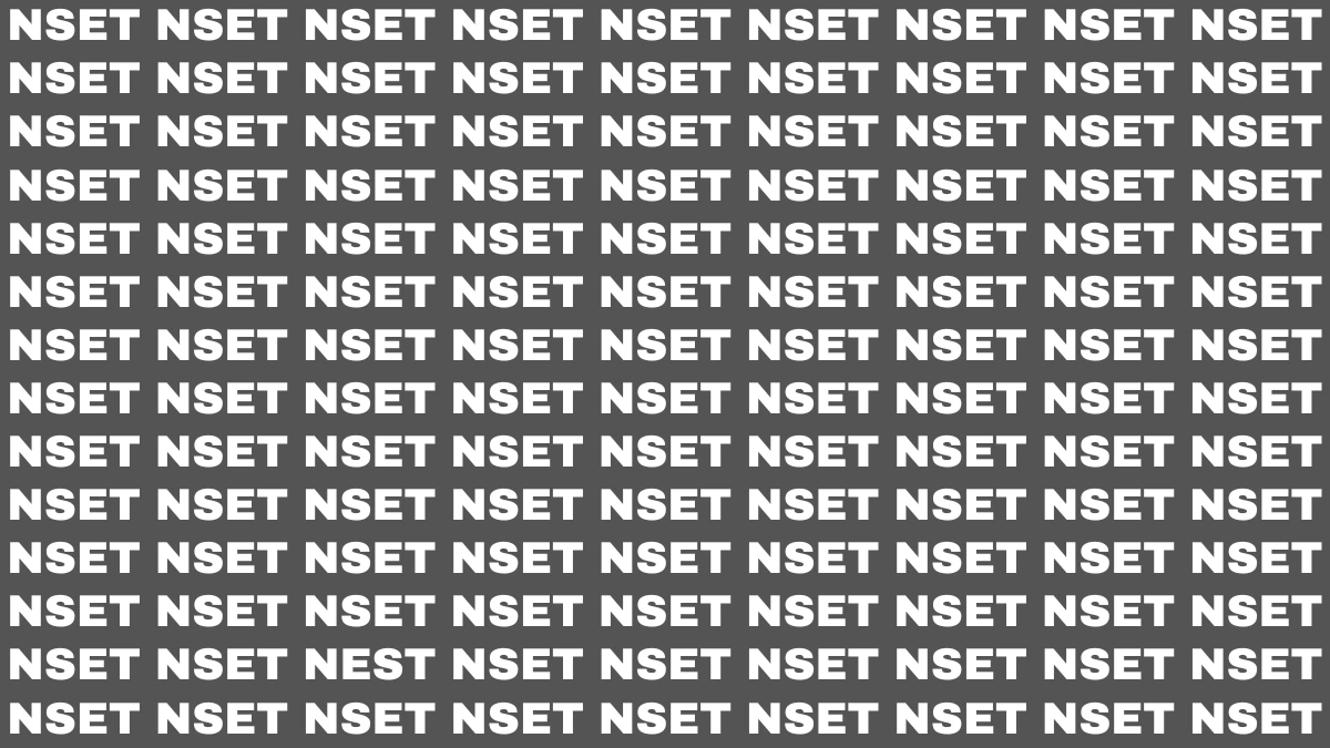 Visual Illusion: Within 6 Seconds Spot the Word NEST among NSET