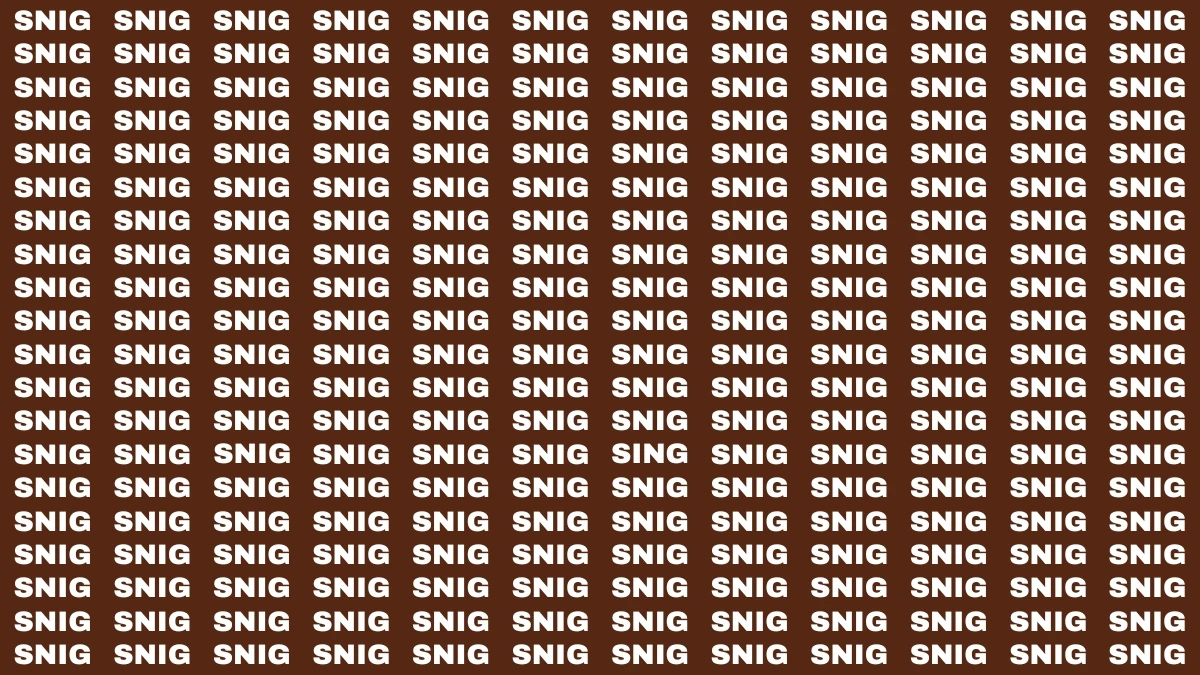 Visual Illusion: Within 6 Seconds Spot the Word SING among SNIG