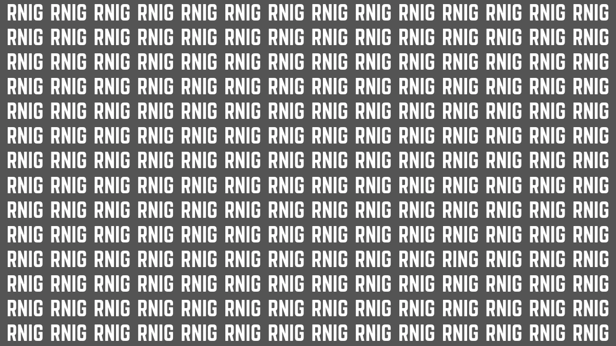 Visual Illusion: Within 7 Seconds Spot the Word RING among RNIG.