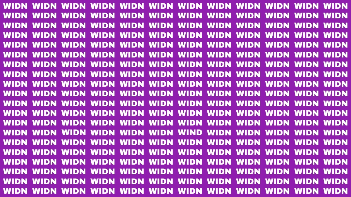 Visual Illusion: Within 7 Seconds Spot the word WIND among WIDN